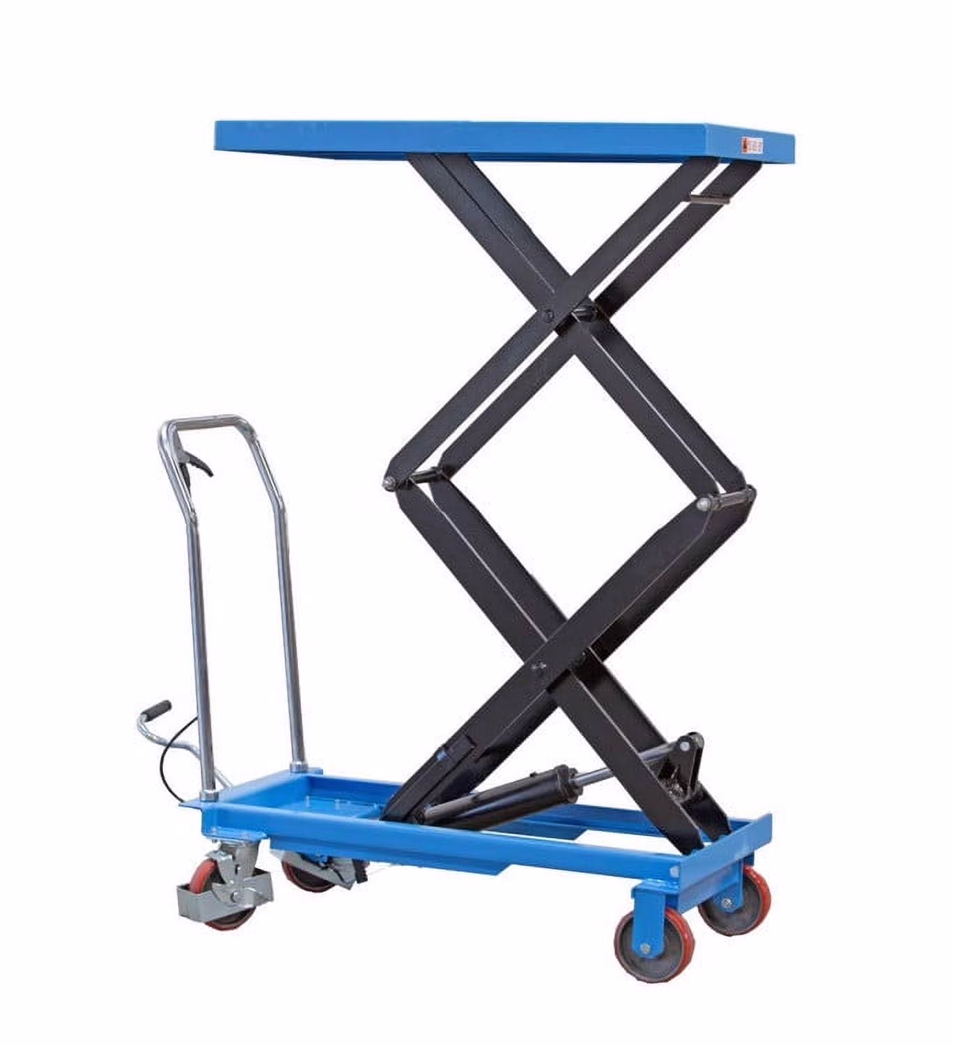 Hydraulic Dual Scissor Lift Table Carts Mobile Dolly Hand Truck with Foot Pump, 770LB