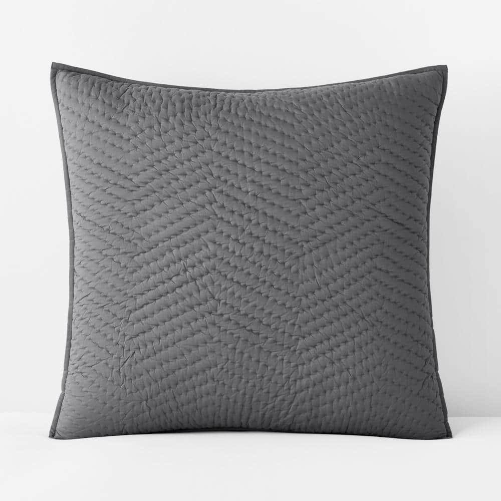 The Company Store Company Cotton Graphite Solid Euro Sham Grey