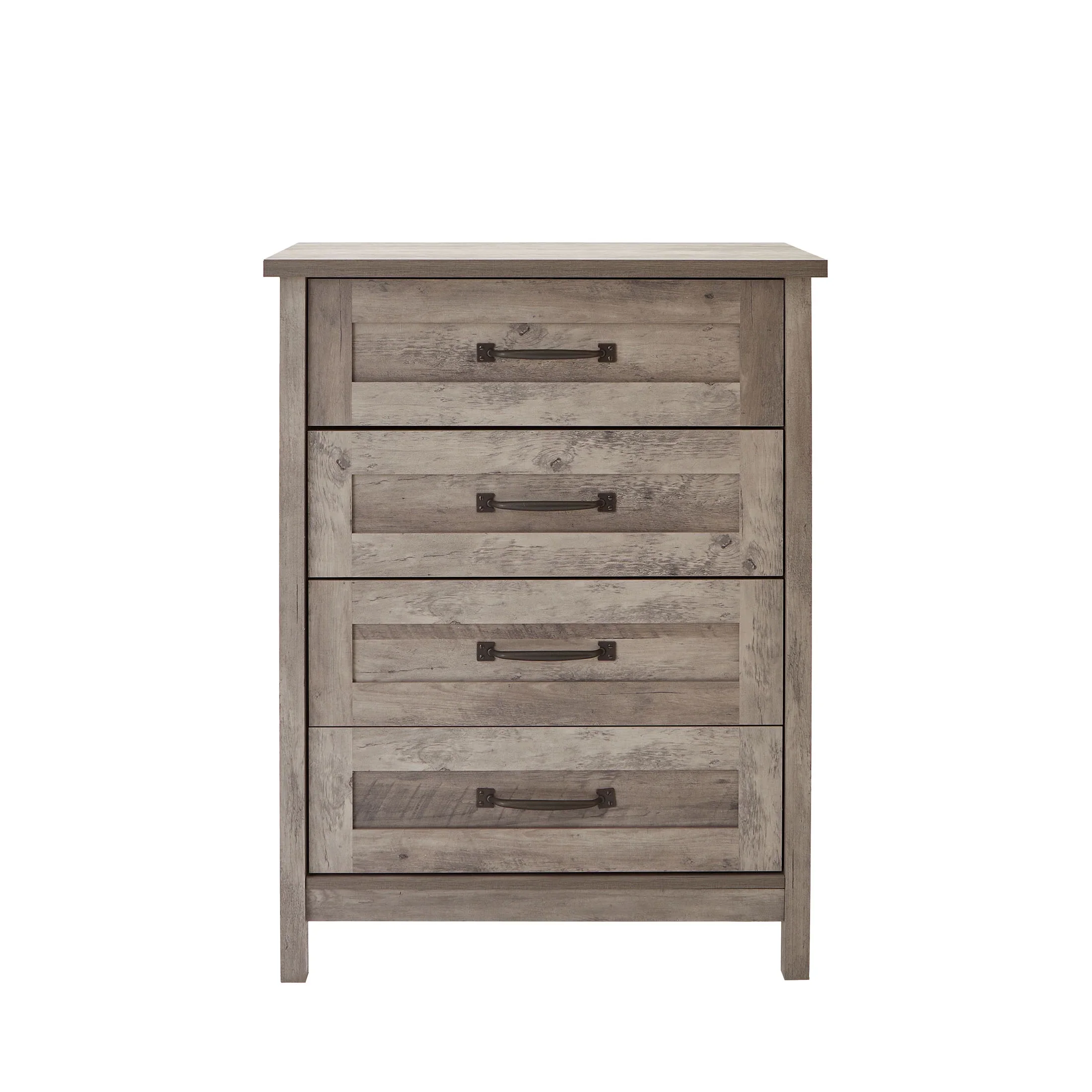 Better Homes & Gardens Modern Farmhouse 4-Drawer Dresser, Rustic White Finish