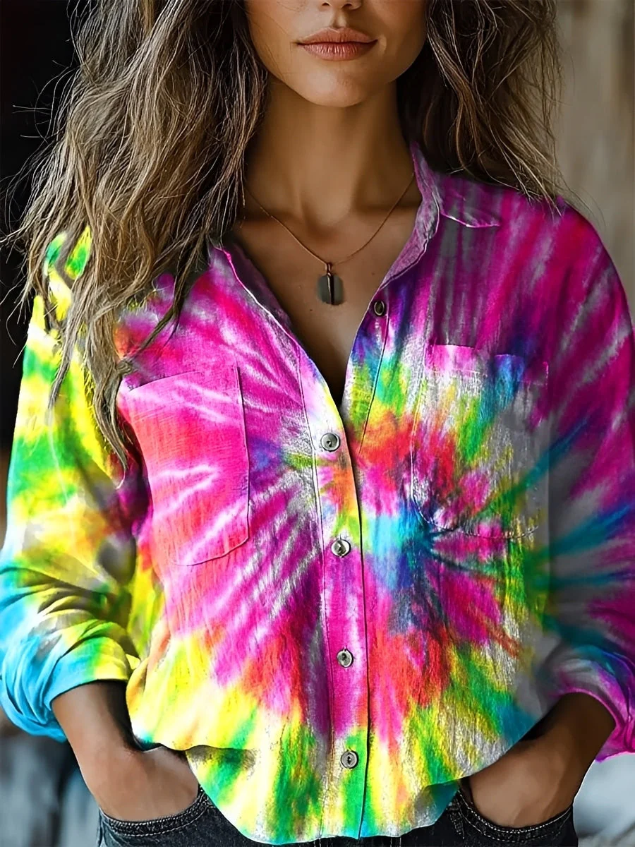 Jasmin - Blouse colorée à manches longues