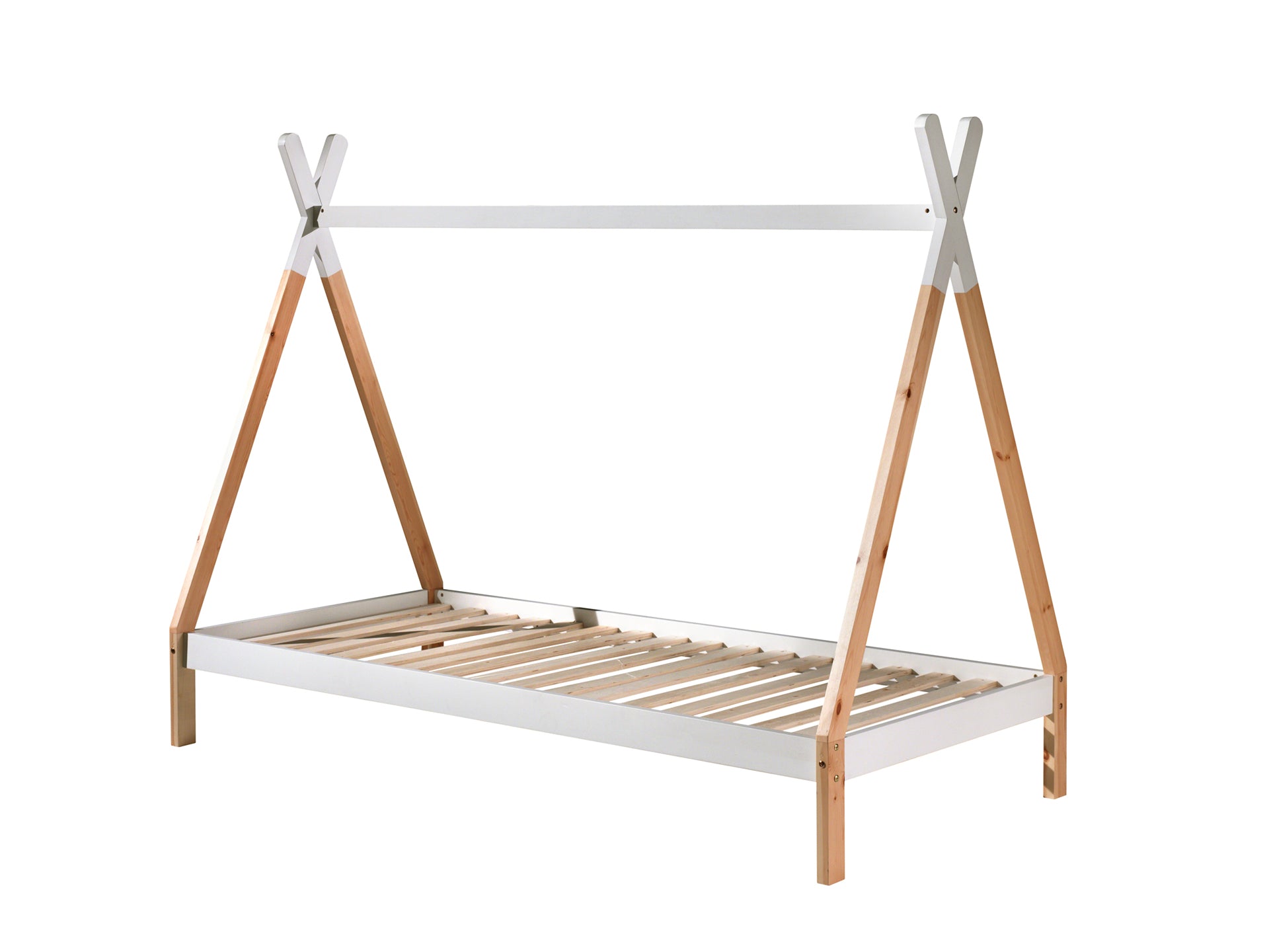 Vipack Tipi Eenpersoonsbed 90 x 200 cm - Naturel Wit