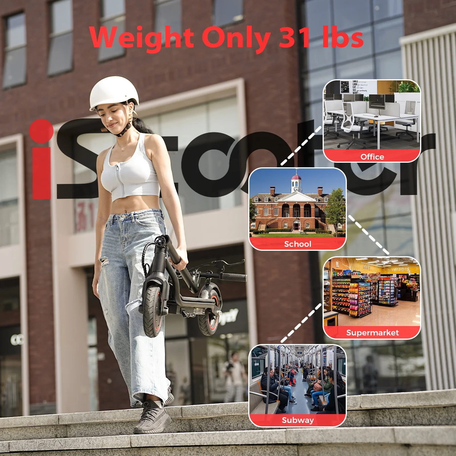 Electric Scooter Adult, 350W Motor, 21 Miles Long Range, 19 mph 8 5" Pneumatic tire Folding Commuter Electric Scooter for Adults Teens, Superior Performance Smart App Dual Braking(Black) Image 6