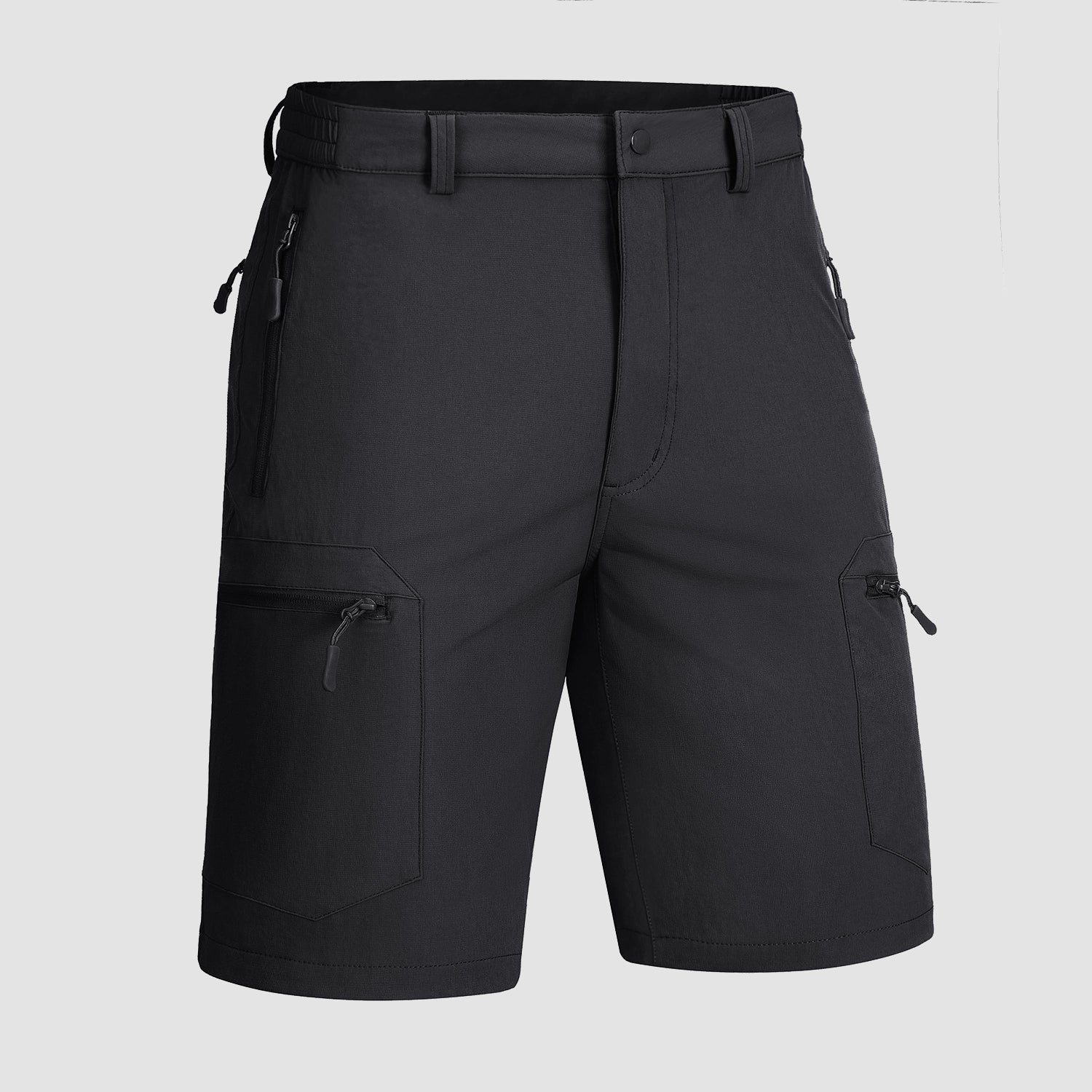 Short de randonnée pour homme avec 5 poches zippées, en tissu ripstop résistant à l'eau, idéal pour les activités de plein air.