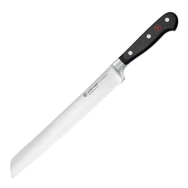 Classic brødkniv 23 cm dobbelttannet svart