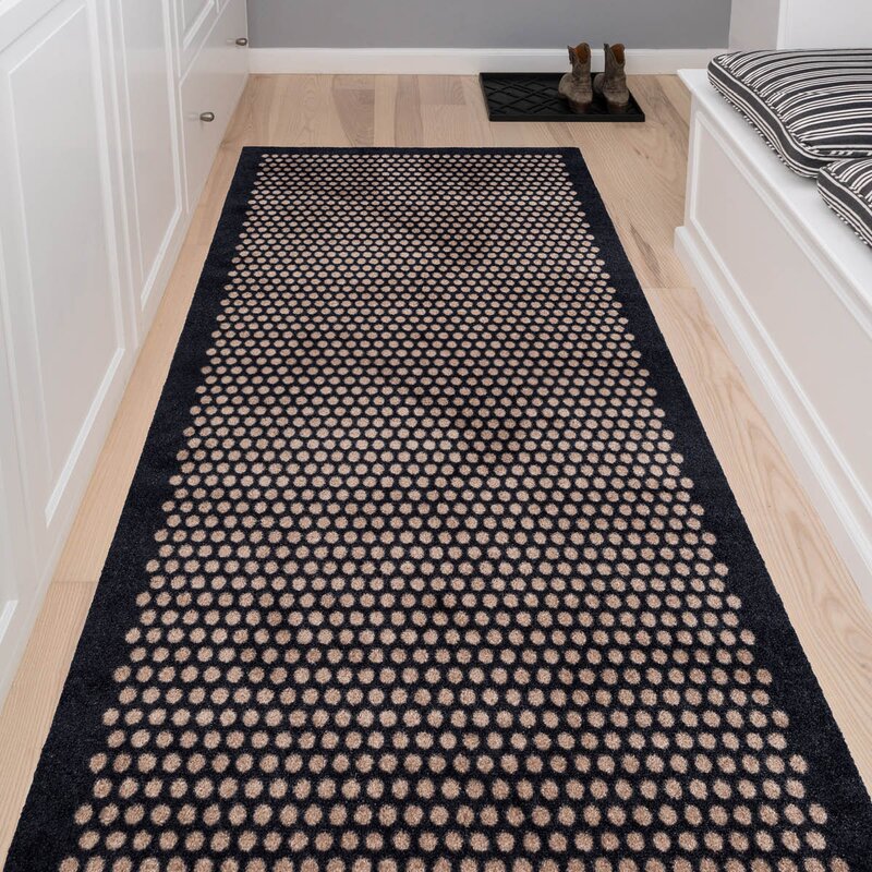 Dot gulvmatte 200x90 cm svart/sand