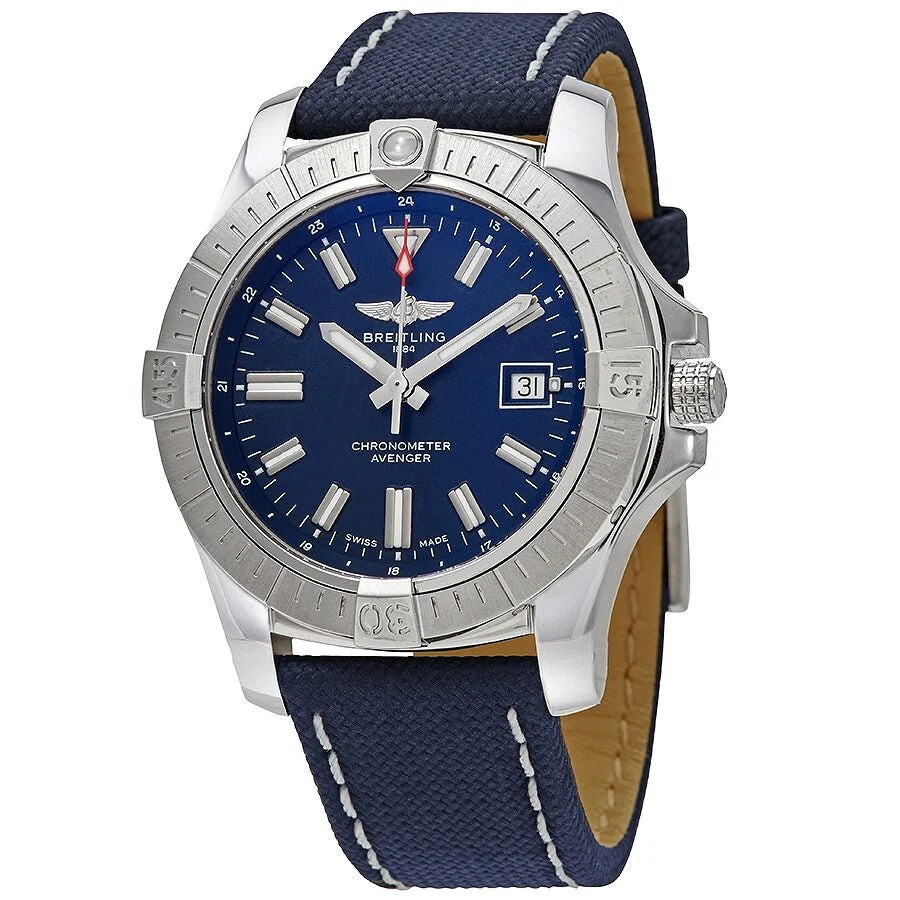 [Super Clone]Breitling Avenger Automatic 43 Blue Dial Blue Nylon Strap Men's Watch - A17318101C1X1