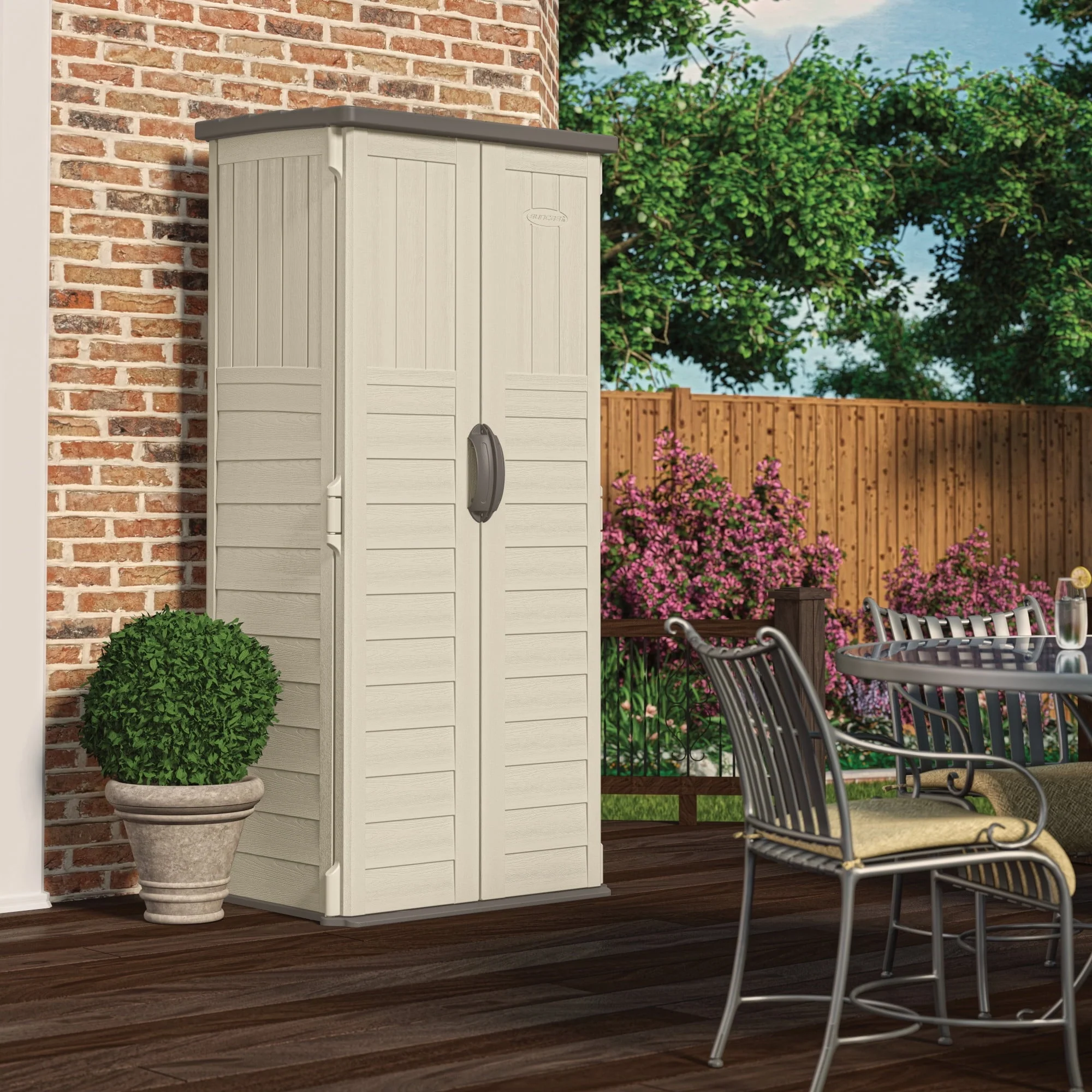 Suncast BMS1250 Resin Vertical Storage Shed Building, 22 cubic feet(1 Vertical Shed) Image 2