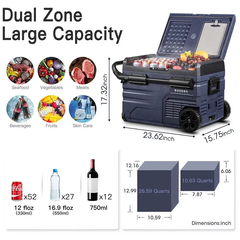 12 Volt 37 qt. Portable Car Refrigerator, Car Freezer for Outdoor, Camping, Travel, Rv,app Control