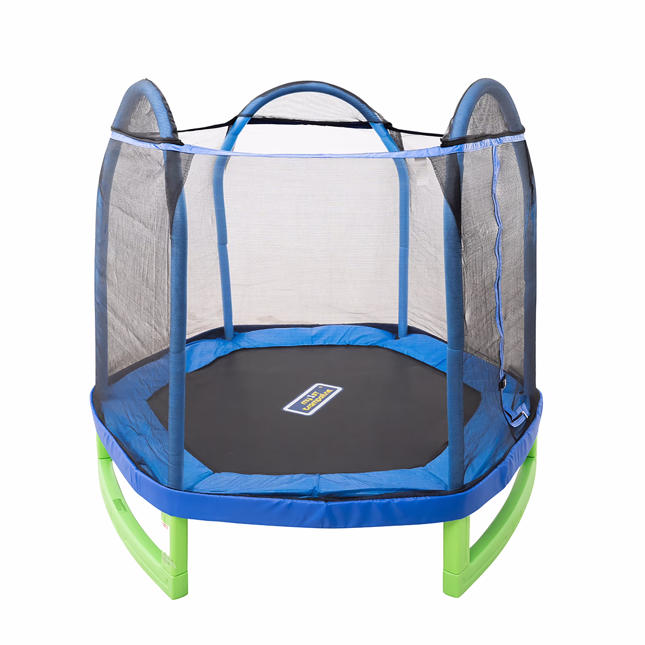 Sportspower 7' My 1st Trampoline for Kids 3 - 10 with Safety Enclosure Blue and Green