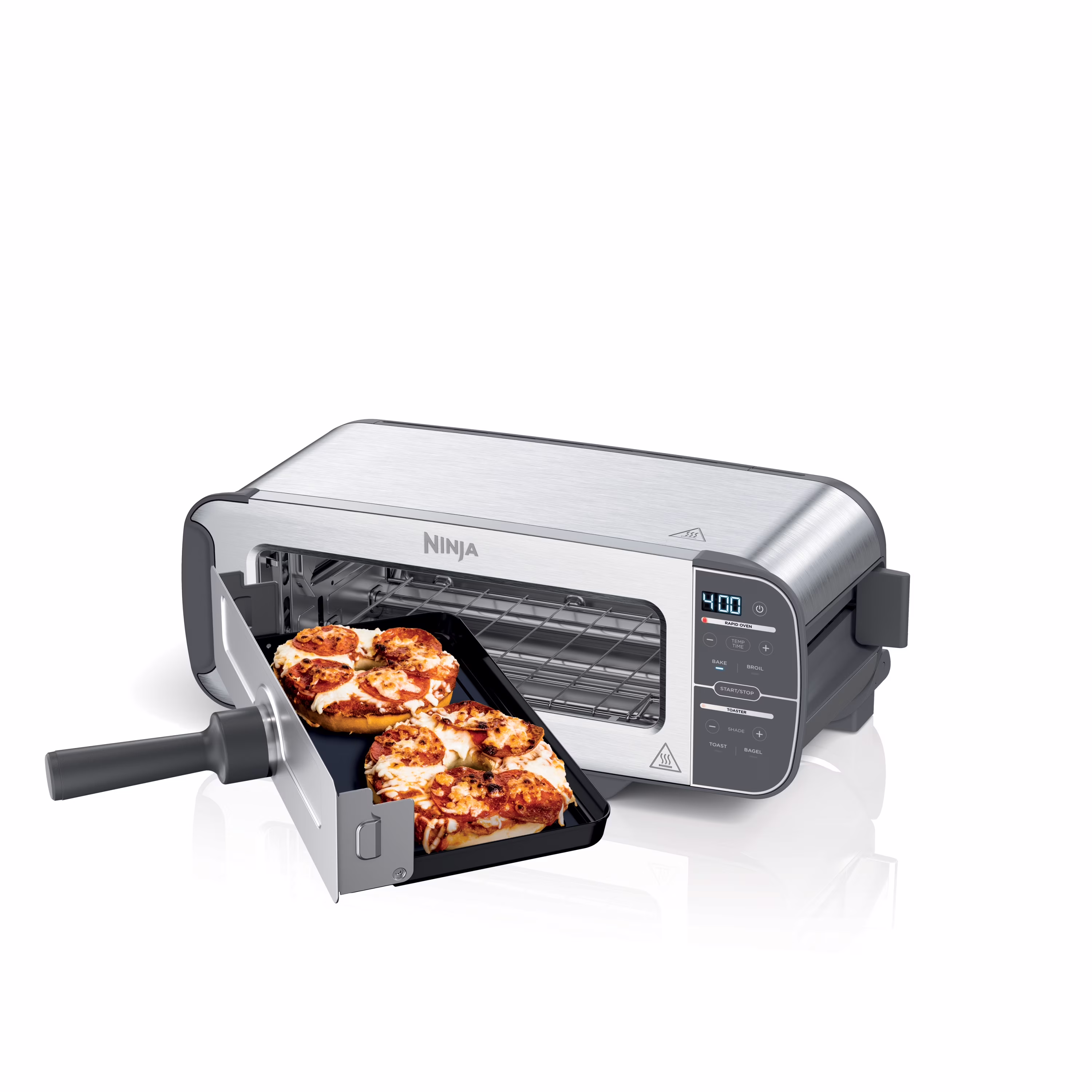 Ninja? Foodi? 2 - in - 1 Flip Toaster, 2 - Slice Toaster, Compact Toaster Oven, Snack Maker, 1500 Watts, ST100