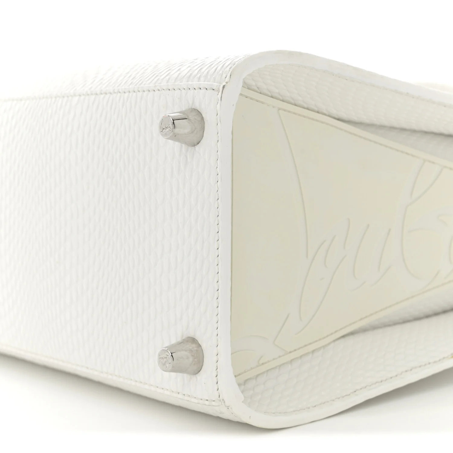 Calfskin Lizard Embossed Medium Paloma White