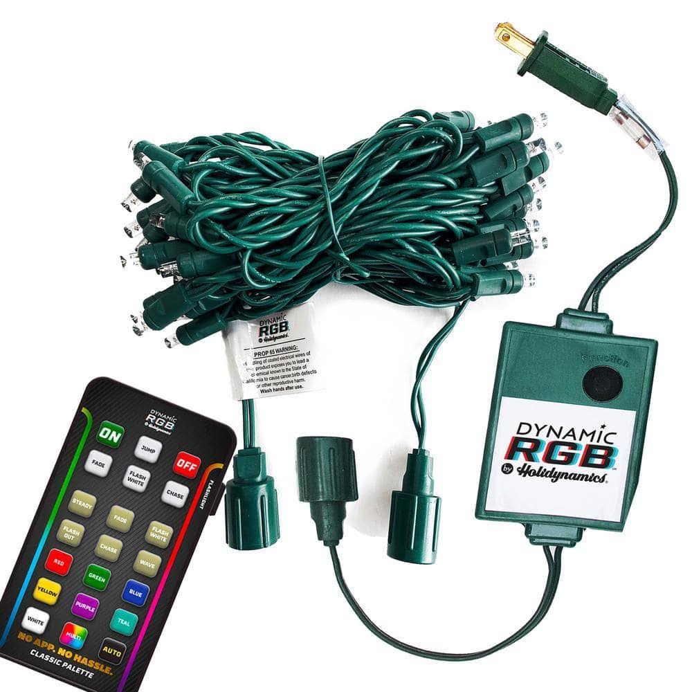 Set of 50 RGB Color Changing 5mm LED Mini Lights with 4in Spacing