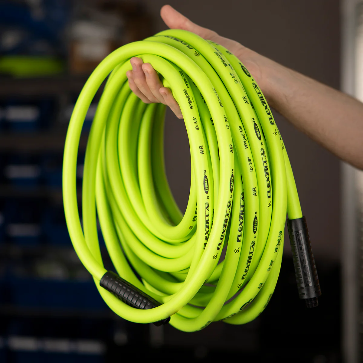 Flexzilla? Air Hose, 1/2 x 100', 3/8 MNPT Fittings, ZillaGreen?