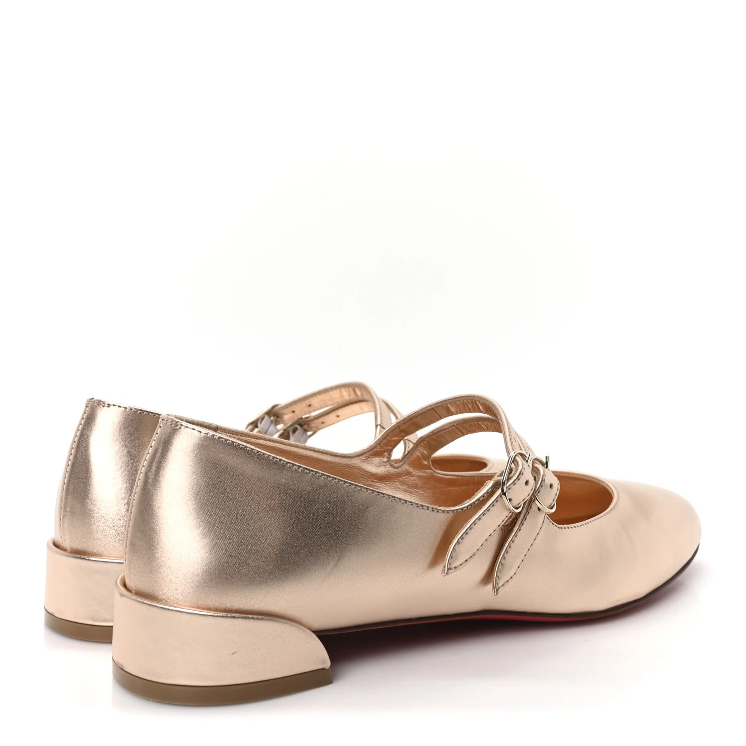 Calf Laminato Satin Sweet Jane Flats 37 Leche