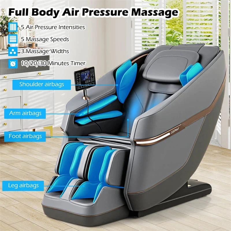 Eletriclife Full Body Zero Gravity Massage Chair SL Track Recliner with Airbags & Touch Screen