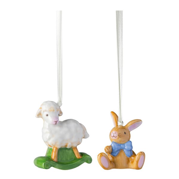 Easter Delight ornament kanin & sau 5 cm 2 stk