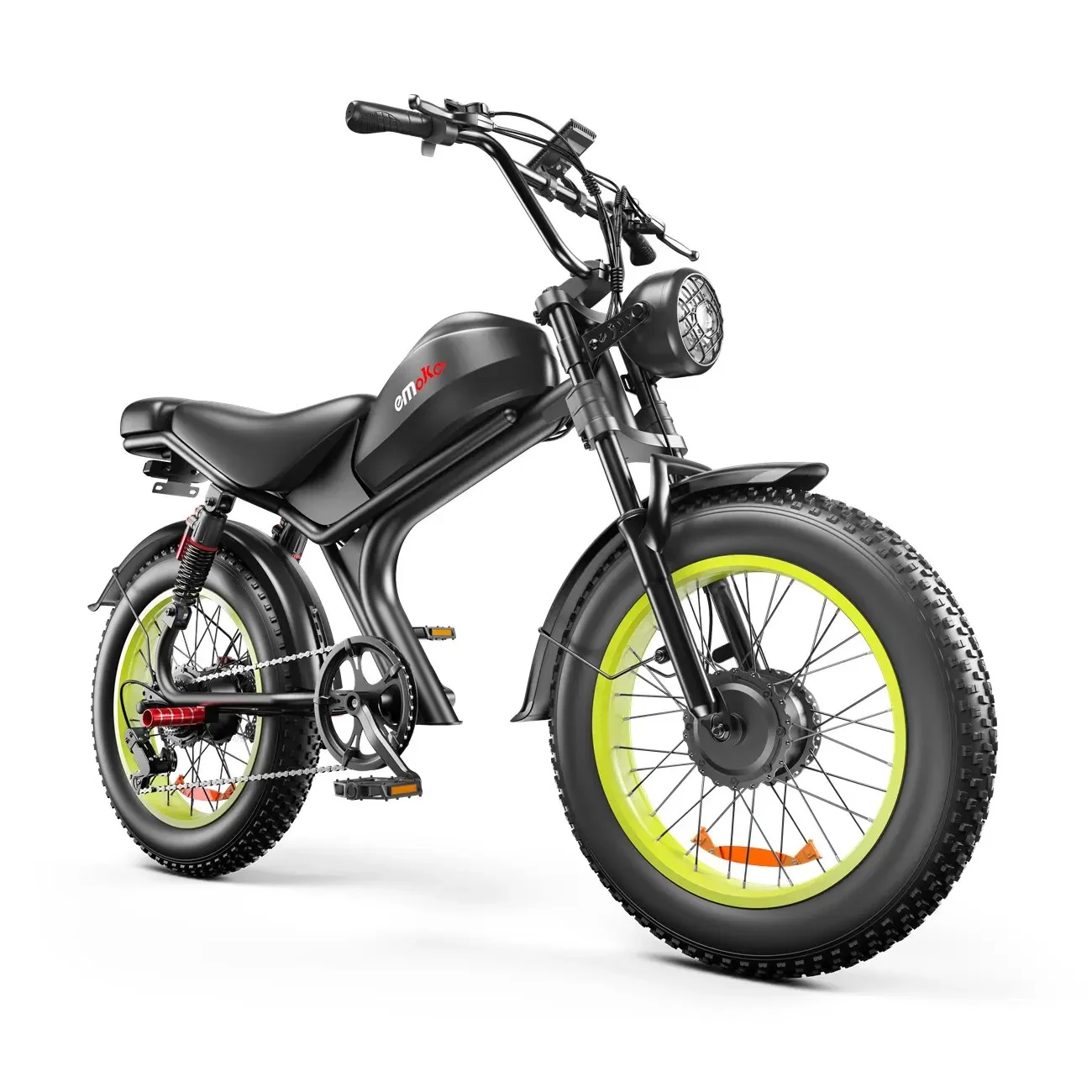 C93 Electric Bike Dual 2000W Motors Removable 23Ah Battery Up to 100 km Range 7-Speed Gears Hydrualic Brake 20" Wheels, Blue Color - Image 4