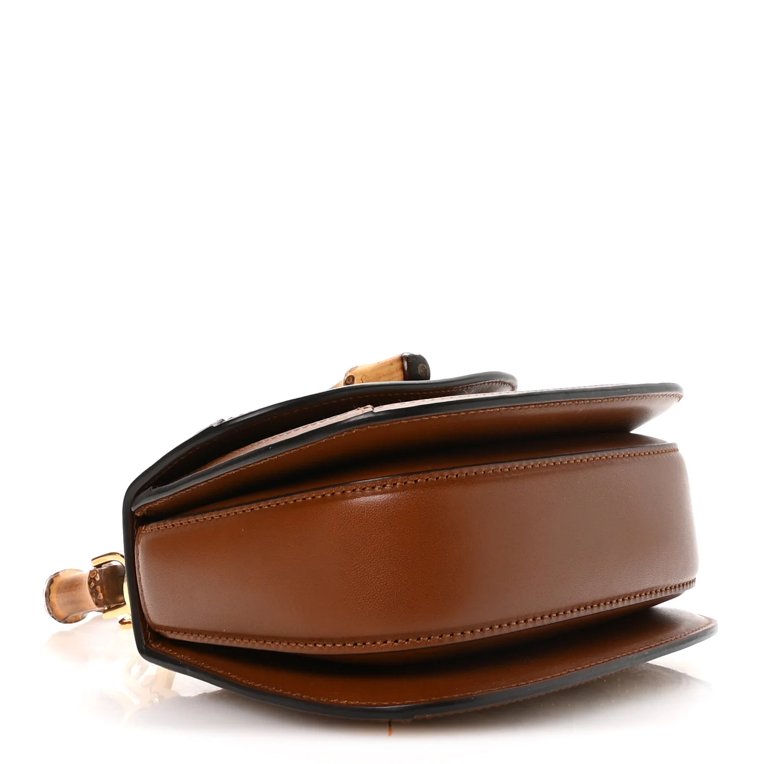 New Canvas Charisma Calfskin Crystal GG Monogram Small Bamboo 1947 Top Handle Bag Camel Ebony