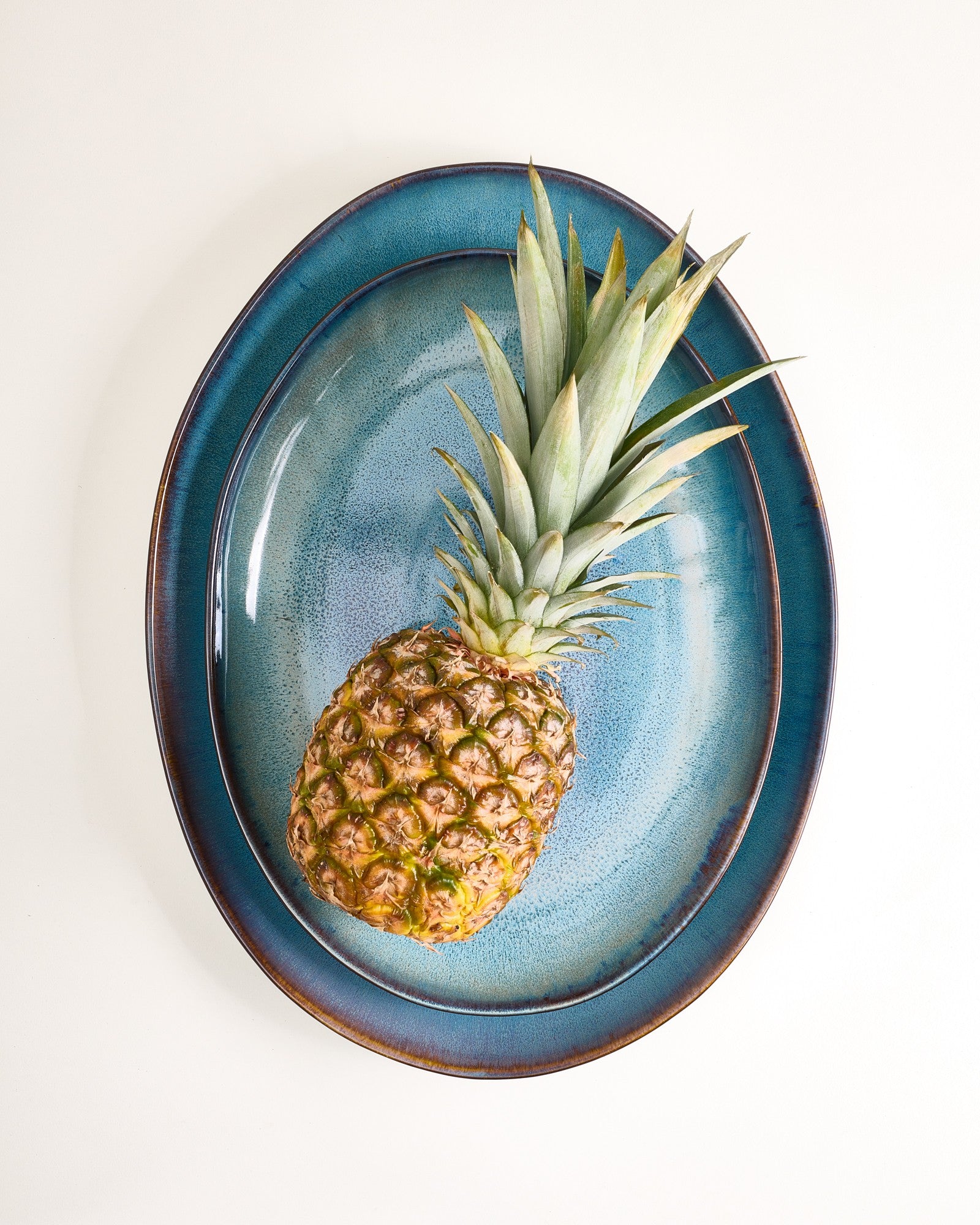 MADEIRA - SERVING PLATTER L OVAL GREEN-BLUE