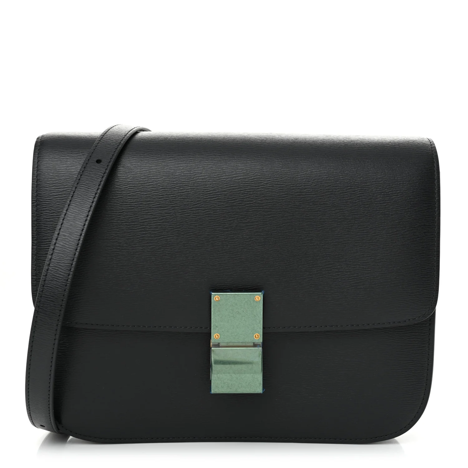 Liege Calfskin Medium Classic Box Flap Bag Anthracite