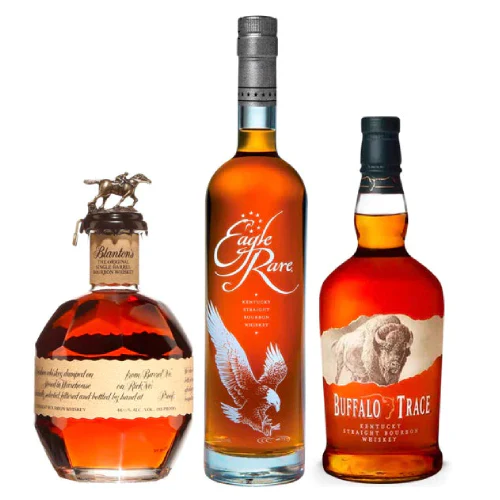 Buffalo Trace + Blanton + Eagle Rare Bourbon Whiskey Bundle 750 ml