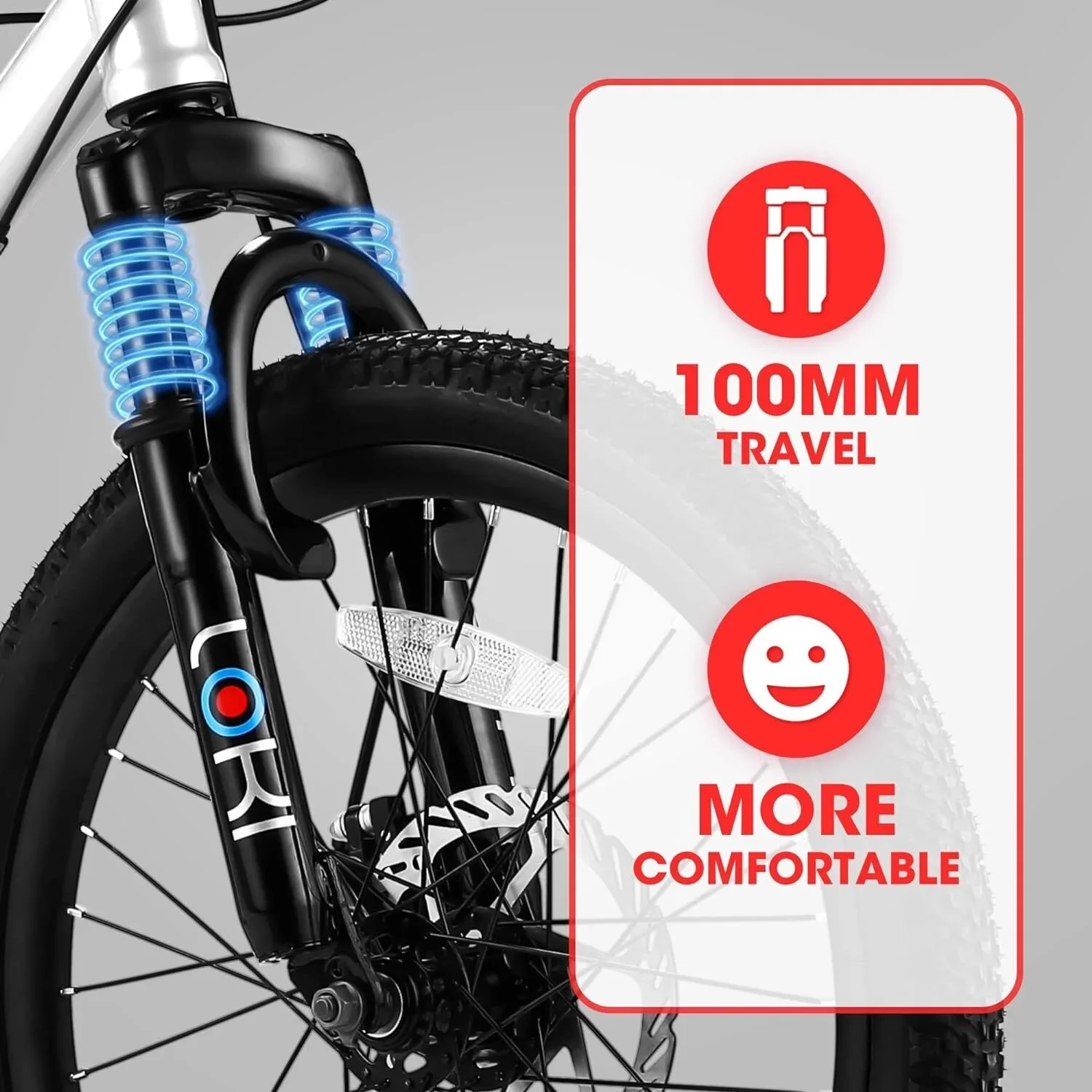iYofe 20 Mountain Bike for Boys Girls, Bicycle for Kids with SHIMANO 7 Speed, Shock Absorbing Front Fork, Lightweight Bikes with V-Brakes for Outdoor Adventure, Blue