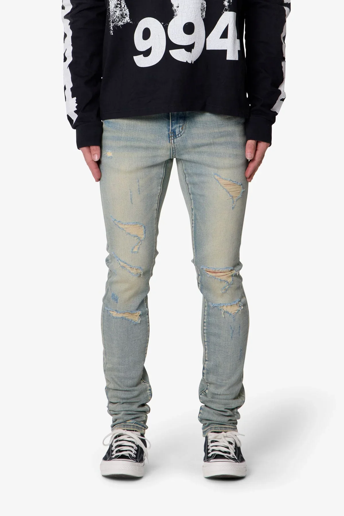 Skinny Distressed Denim - Vintage Blue
