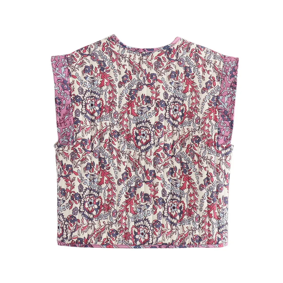 Sophie Paris I Gilet en coton matelassé avec motif brodé