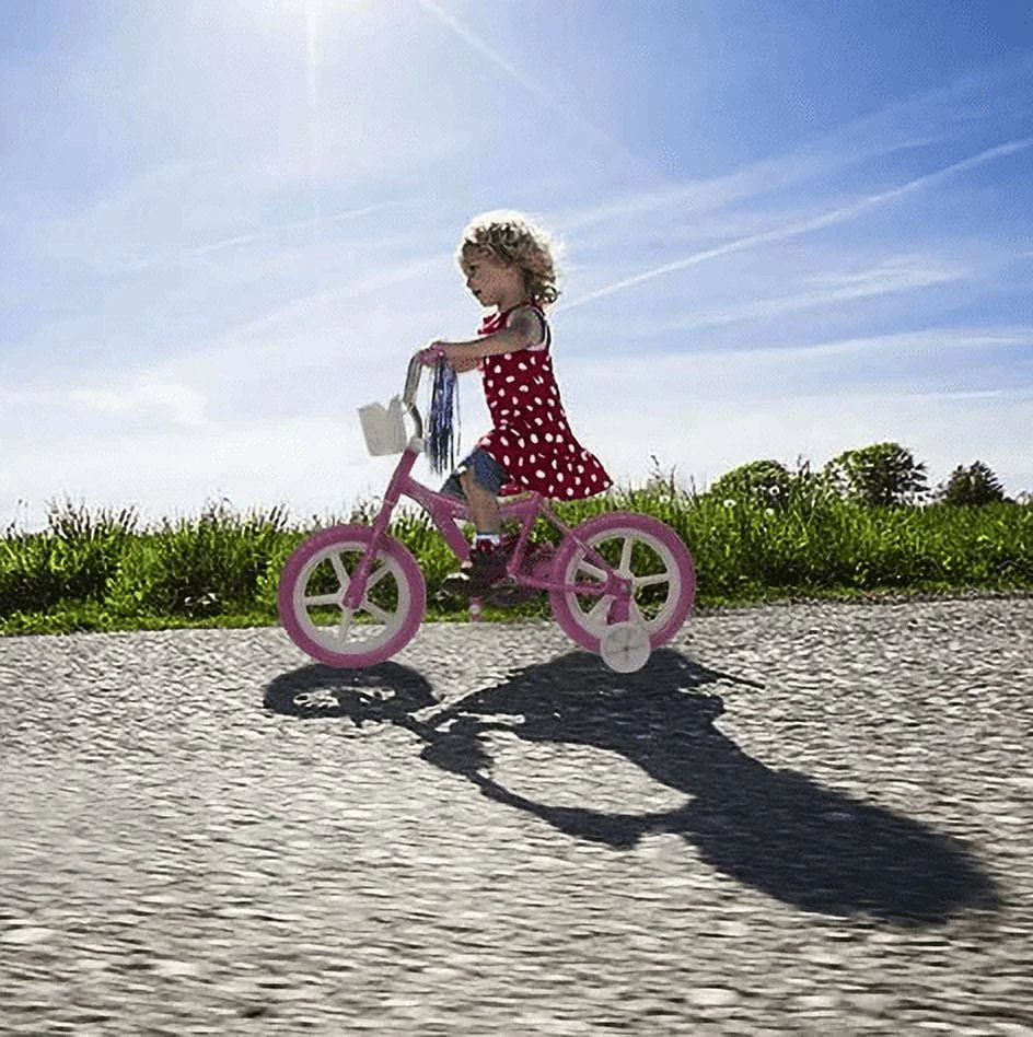 12 In. Kid's Beginner Bicycle for 2-4 Years Old Boy's and Girl's with Foam Tire for Indoor Use No Brake, Pink - Image 8
