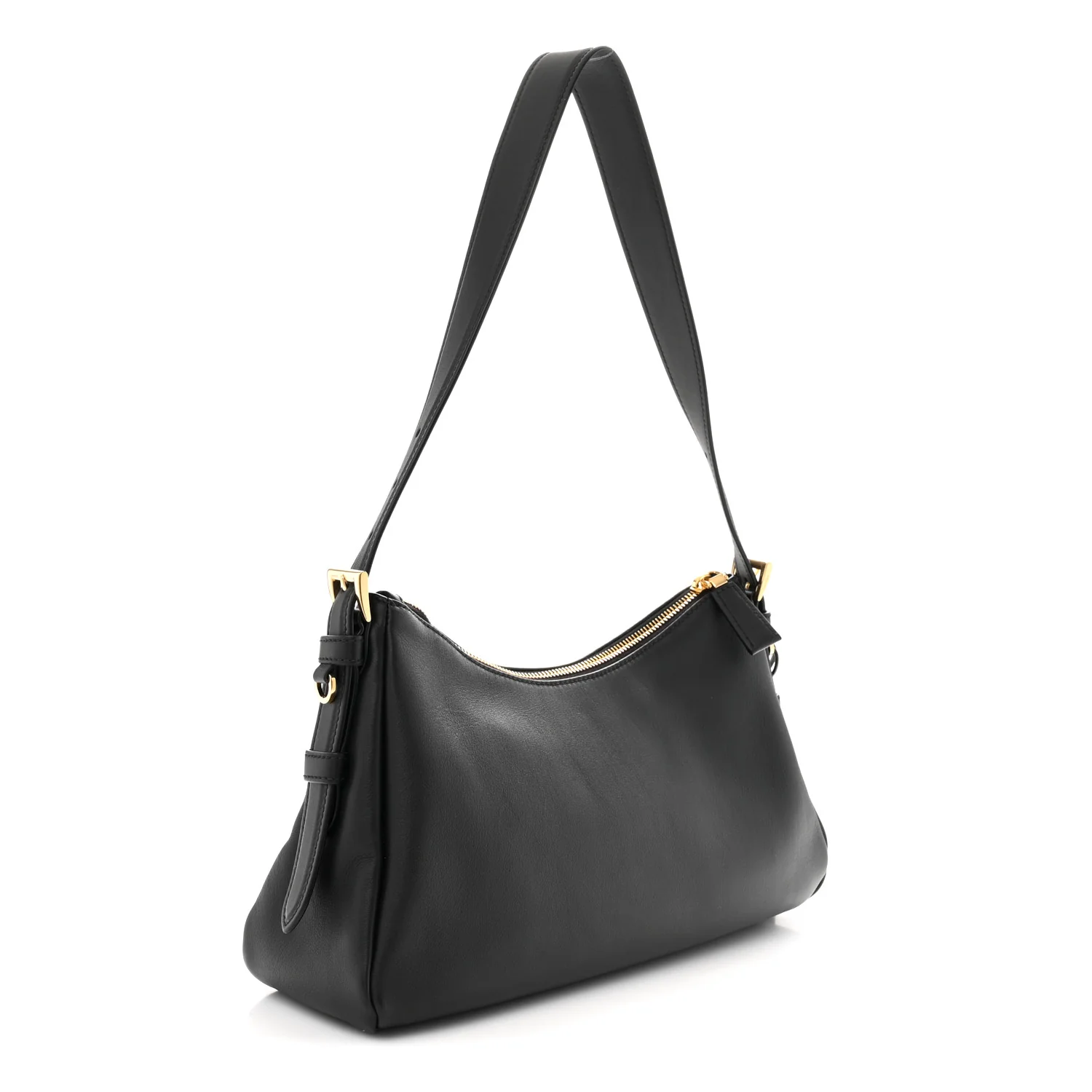 Soft Calfskin Medium Aimee Shoulder Bag Black