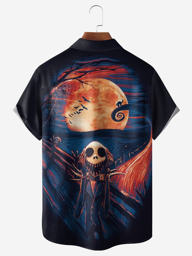 Chemise à manches courtes avec poche poitrine Halloween
