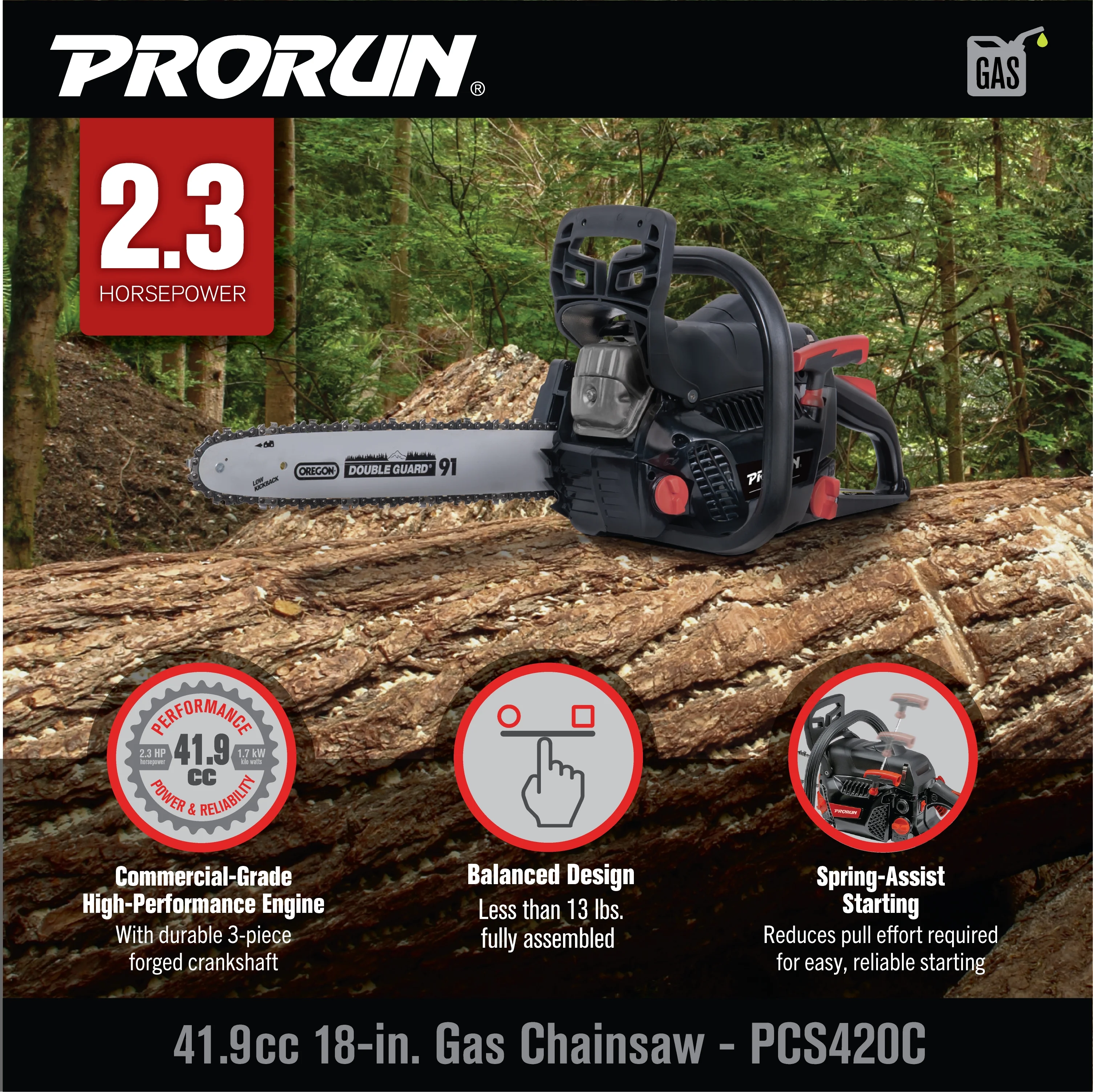 18-in. 42.0cc 2-Cycle Gas-Powered Chainsaw - Image 2