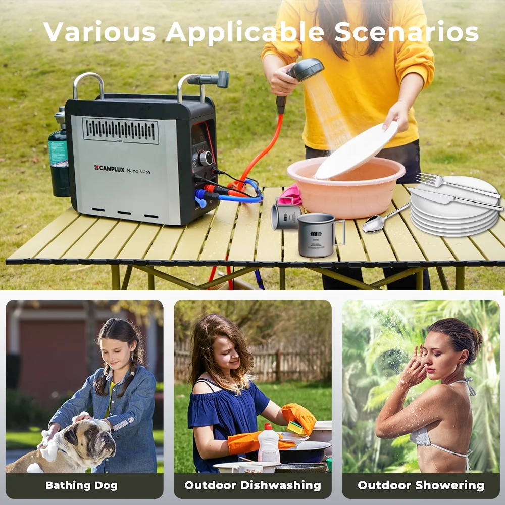 Nano 3 Pro Portable Propane Water Heater with Battery, Instant Hot Water for Camping and Outdoor Use Image 8