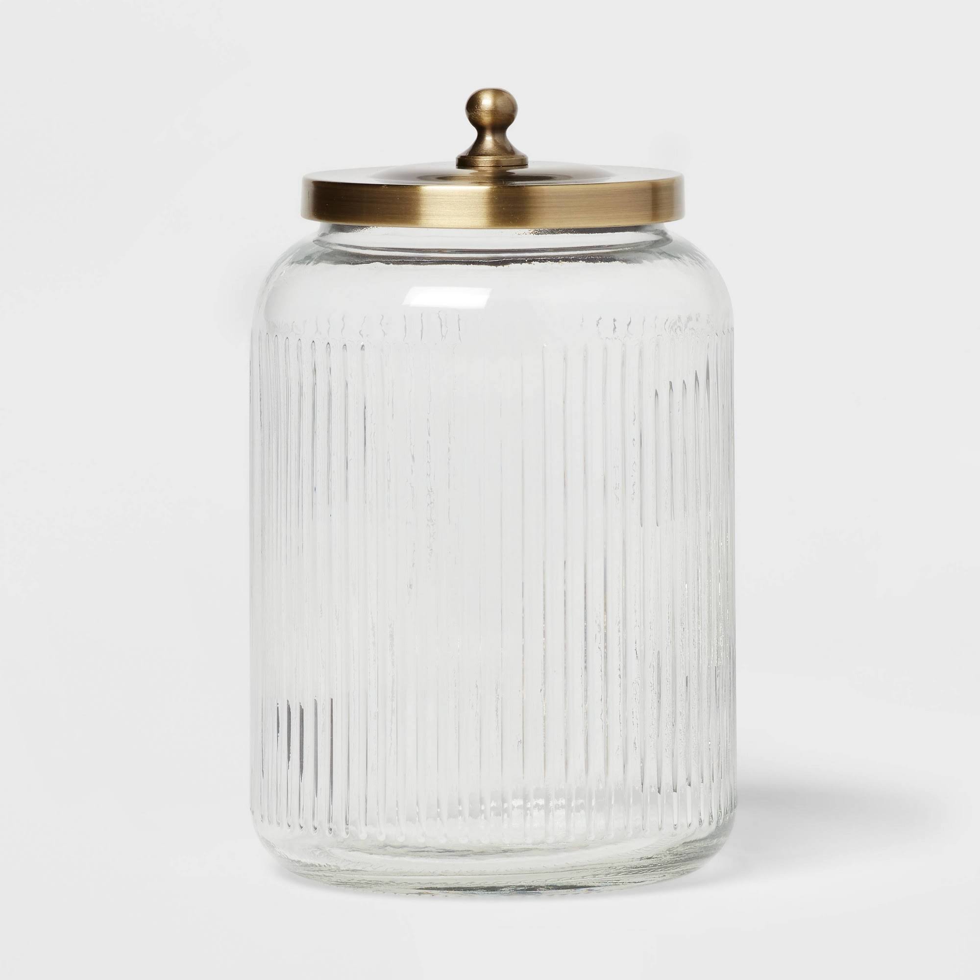 Large Bath Glass Canister Brass - Threshold