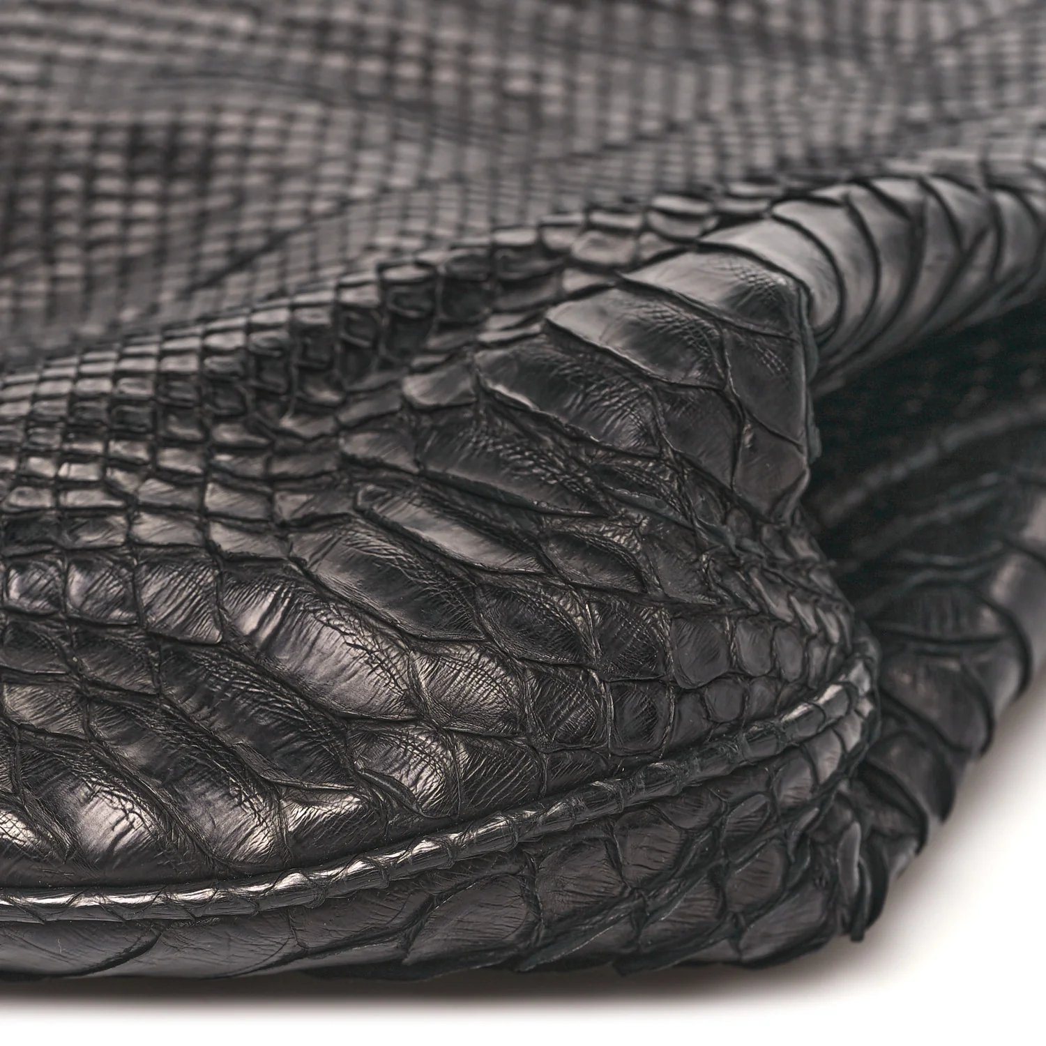 Snakeskin Rock and Chain Hobo Black