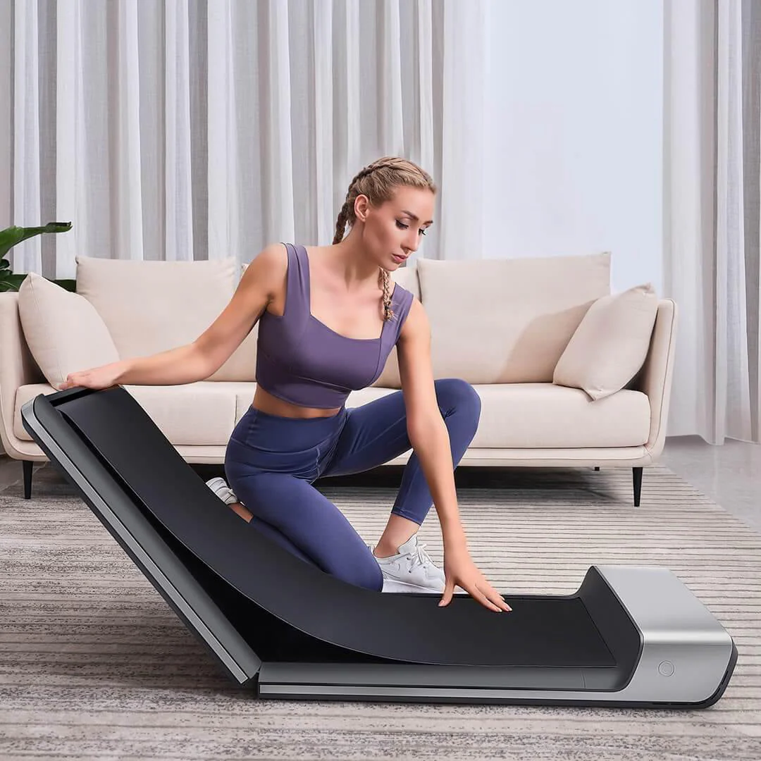 Walkingpad Folding Treadmill, Ultra Slim Foldable Treadmill Smart Fold Walking Pad Portable Safety Non Holder Gym and Running Device P1 Grey 0.5 - 3.72MPH