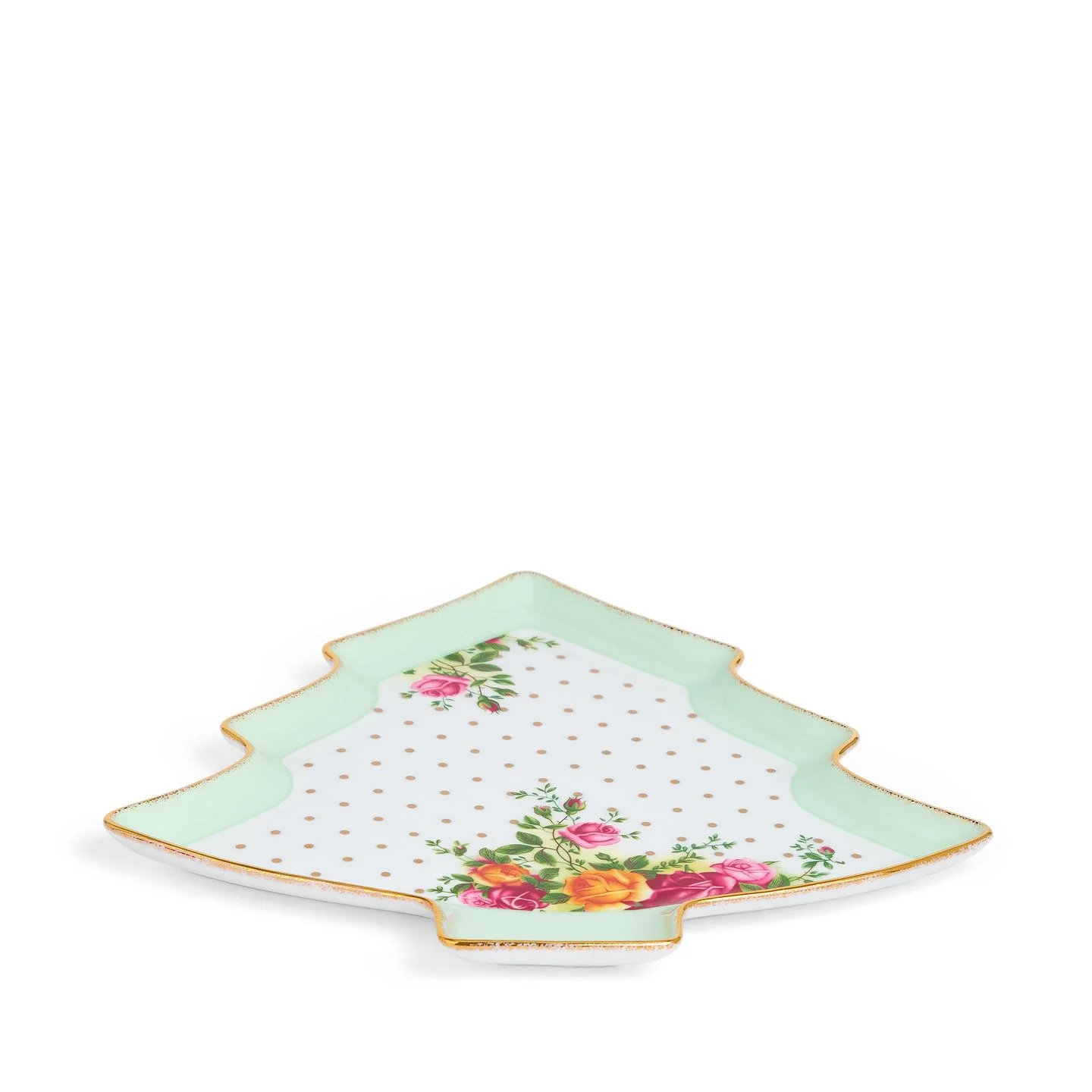Old Country Roses Christmas Tree Serving Dish