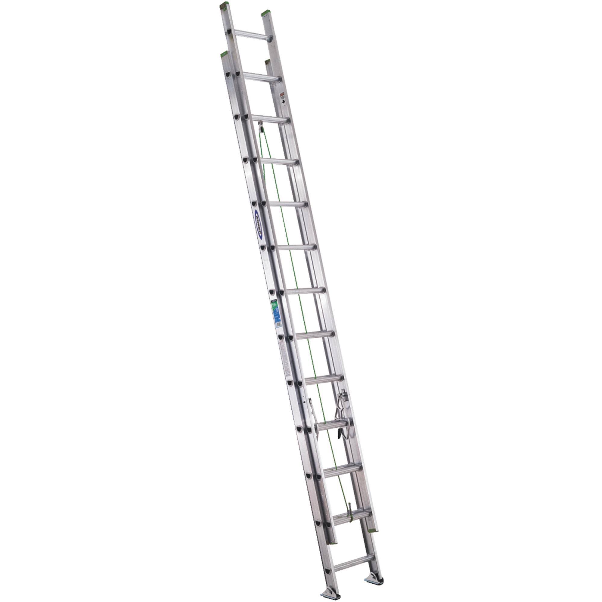 Werner D1224-2 Extension Ladder, Aluminum, 24 ft, II