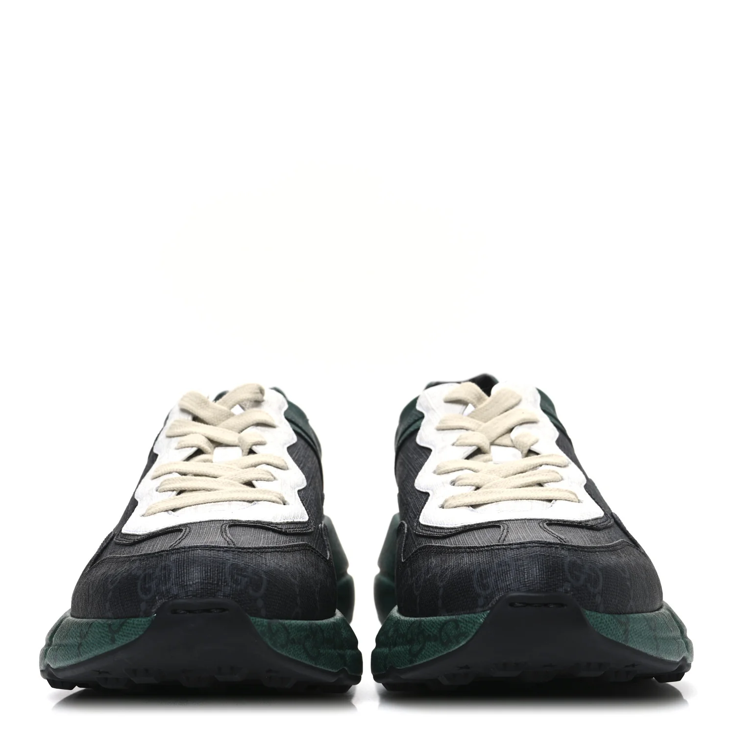GG Supreme Monogram Mens Rhyton Sneakers 8.5 Black Green