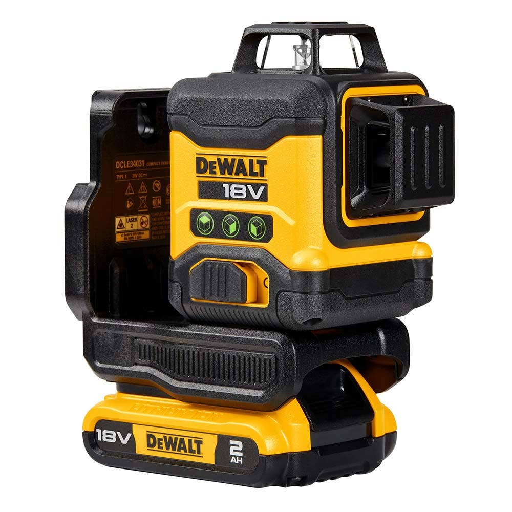 Kit laser multilignes DEWALT 18V XR Compact 3 x 360° vert DCLE34031D1-XE
