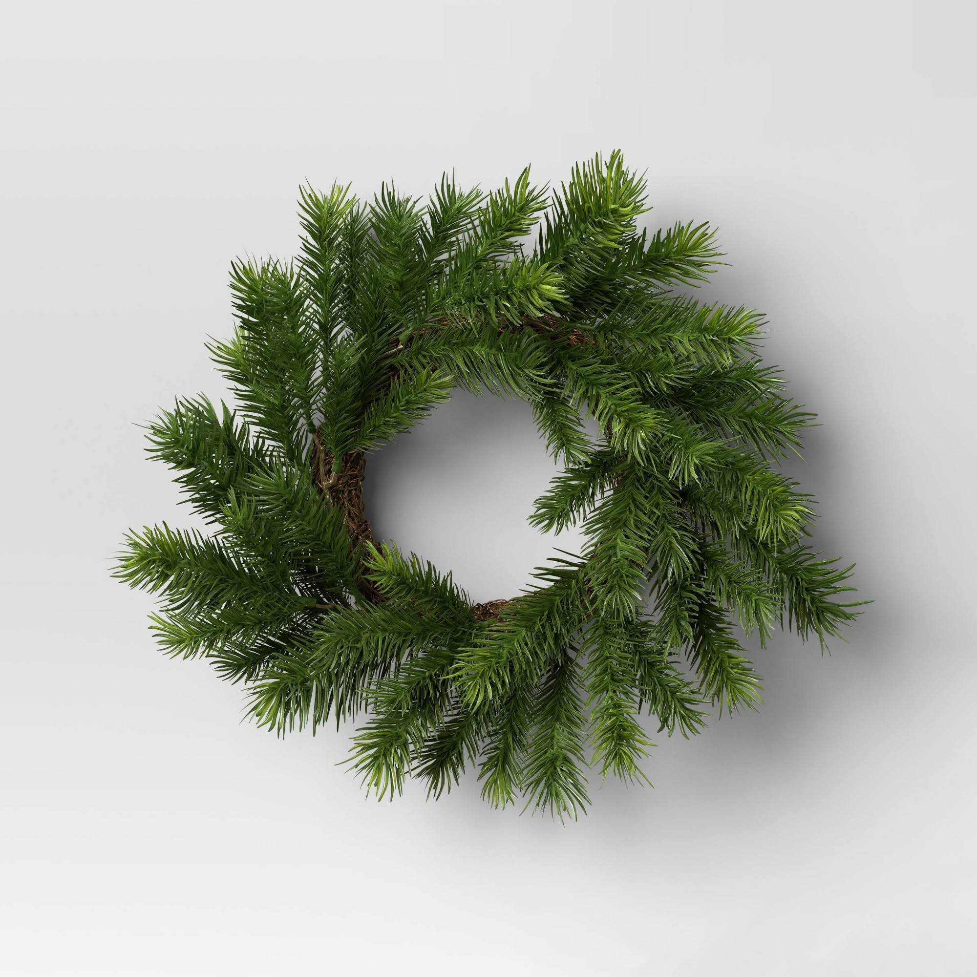 Mini Pine Christmas Wreath Green - Threshold