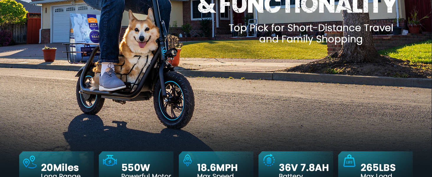 Max Range 20miles.550W powerful Motor