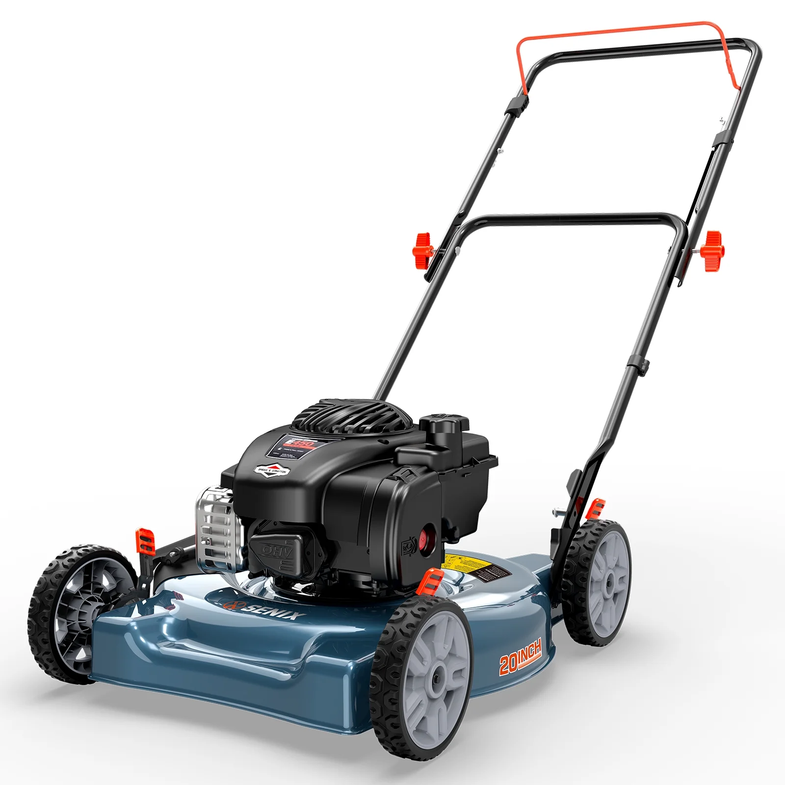 Gas Lawn Mower 20in Cutting Blade 21in Cutting Deck, 125 cc 4-Cycle Made in USA Engine Push Mower, Side Discharge, 5-Position Height Adjustment, LSPG-L3(20in) - Image 8