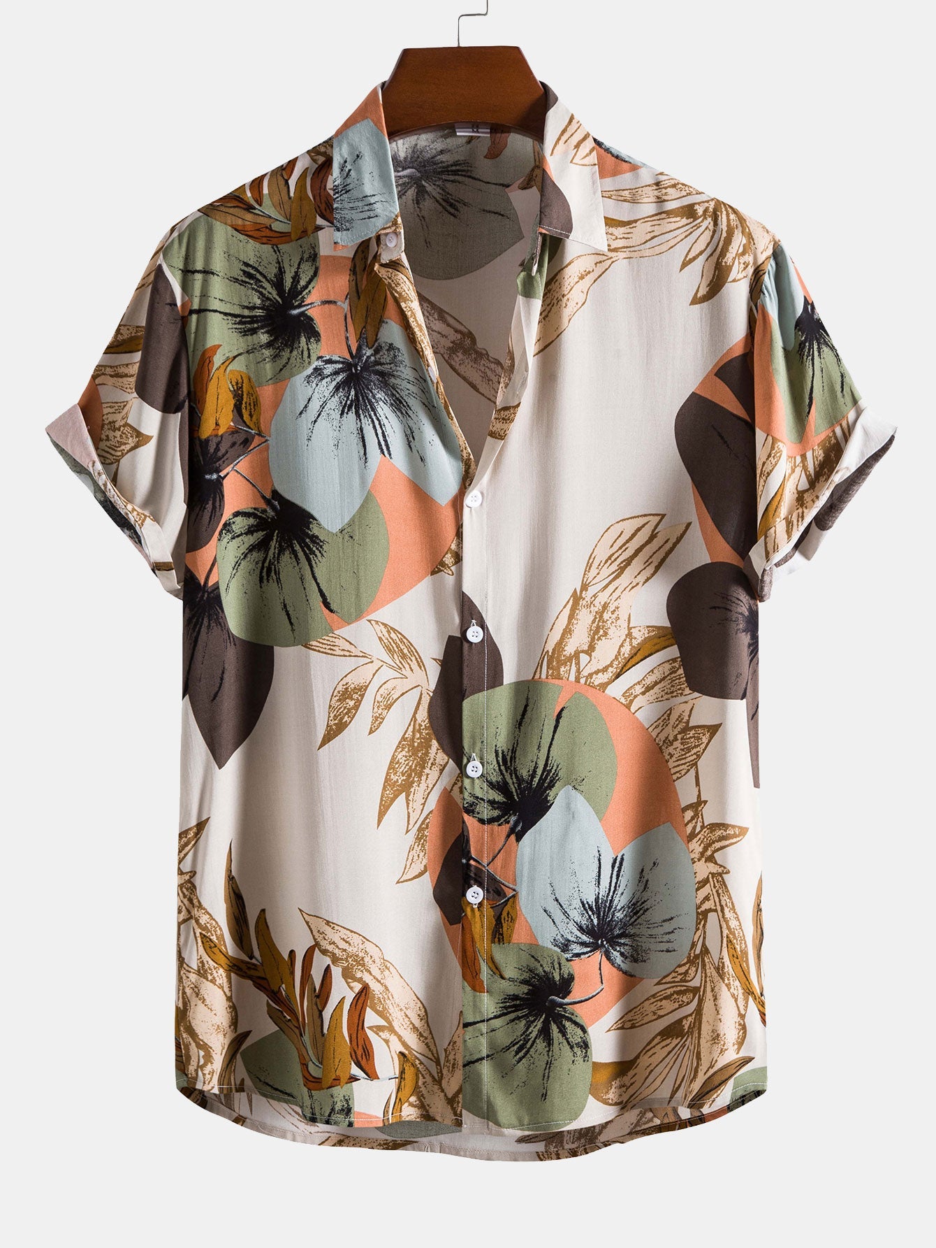 Chemise à imprimé tropical et short en coton texturé de 12,5 cm