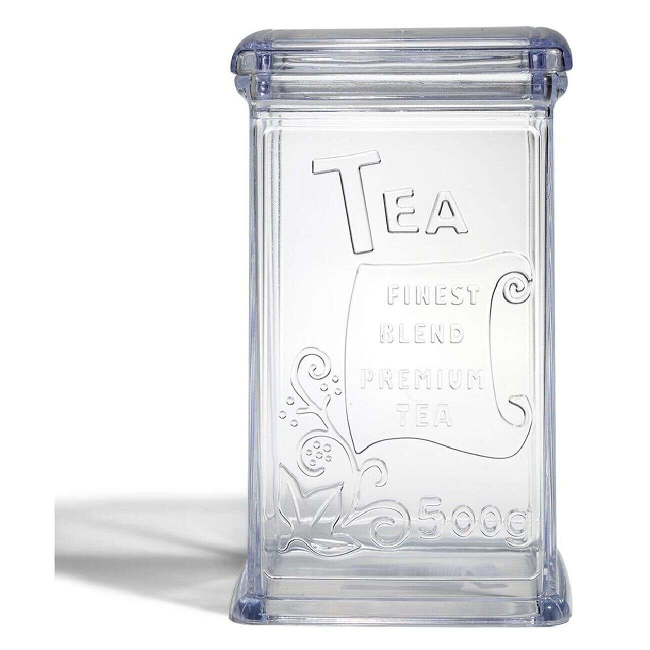 Boîte à thé 500g en plastique transparent 11,5x9xH19cm