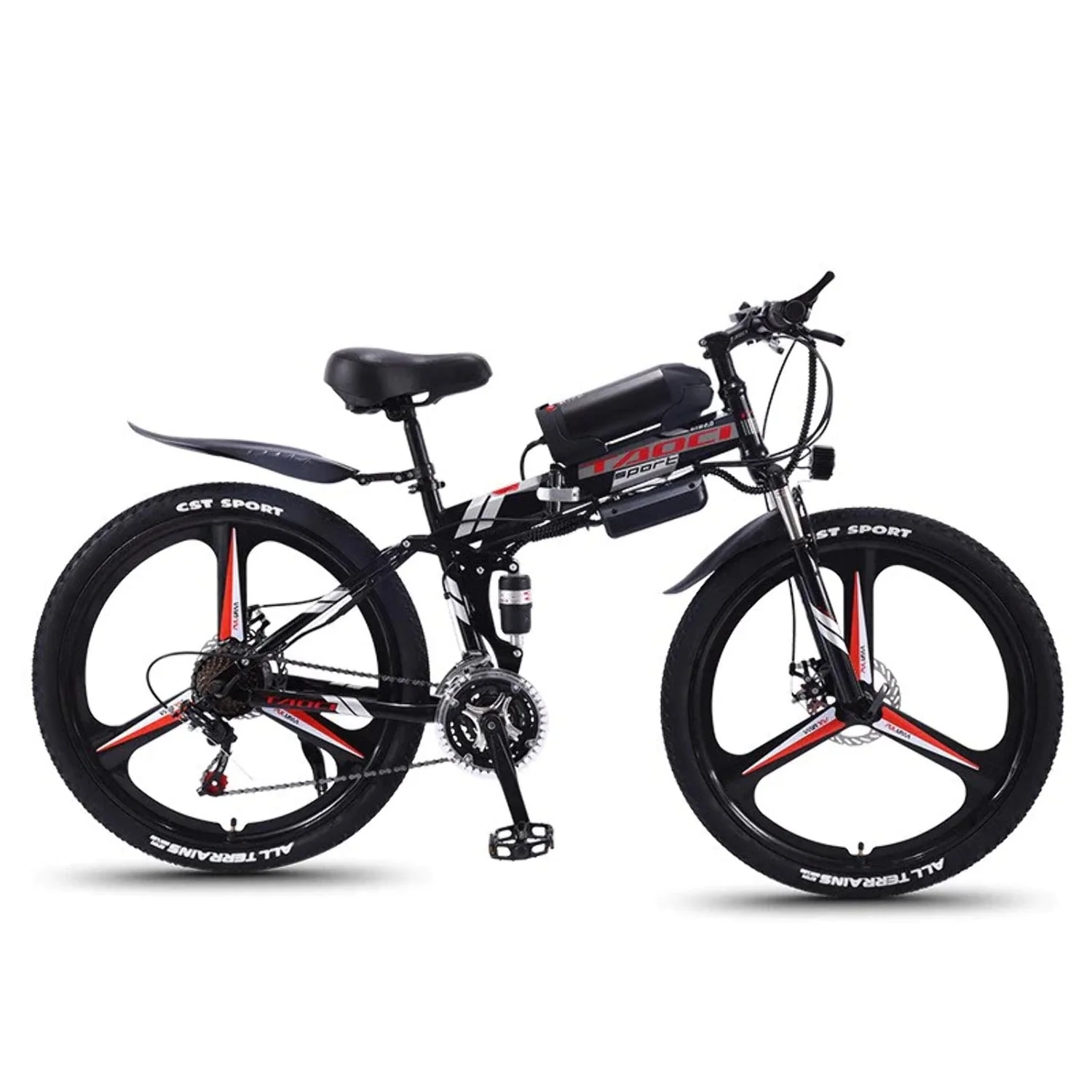Electric Folding Mountain Bike 26 in 21 Speed Long Endurance Power - Assisted Bicycle Electric City Bike