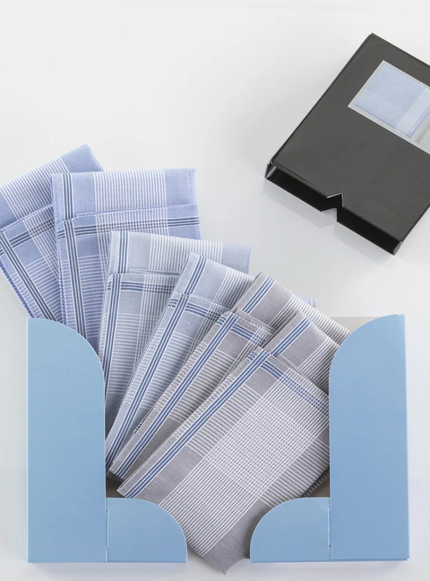 Coffret de 6 mouchoirs homme en coton