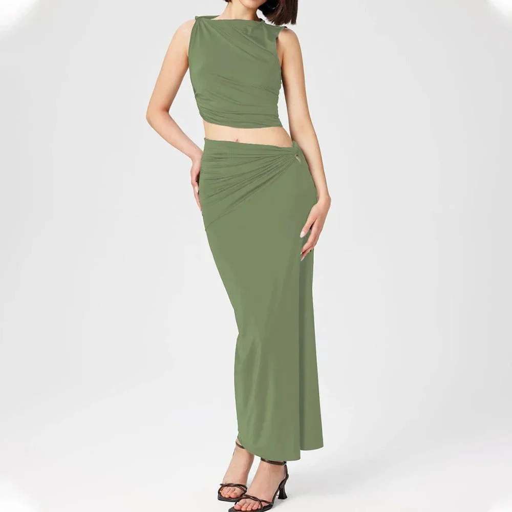 Sophie Paris | Robe longue drapée asymétrique