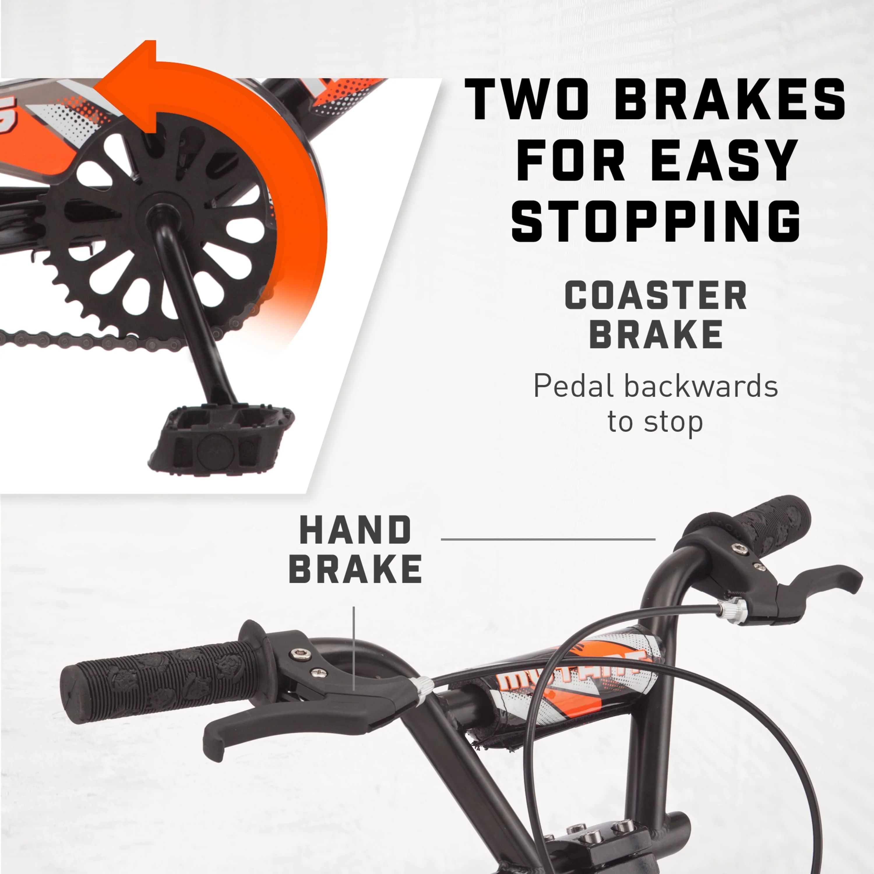 16" Mutant Kid's BMX Bike, Ages 3-5, Black Orange - Image 3