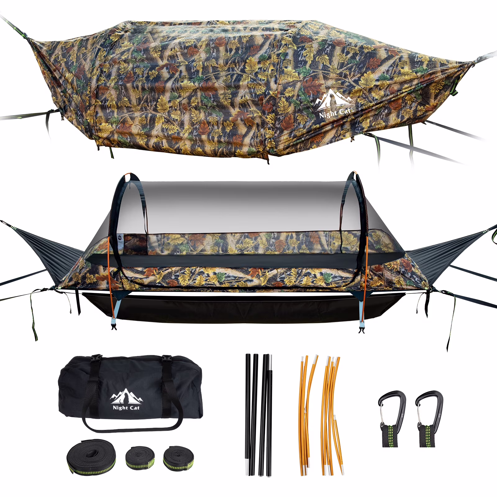 Lay Flat Hammock Tent Camping Hammock Tent with Mosquito Net Hanging Bed Camo